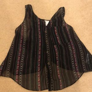 Unique open back tribal tank